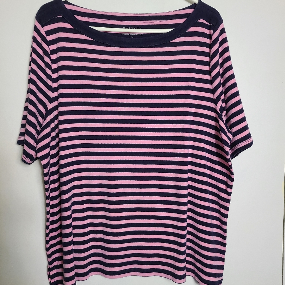 Talbots Striped Boatneck Tee